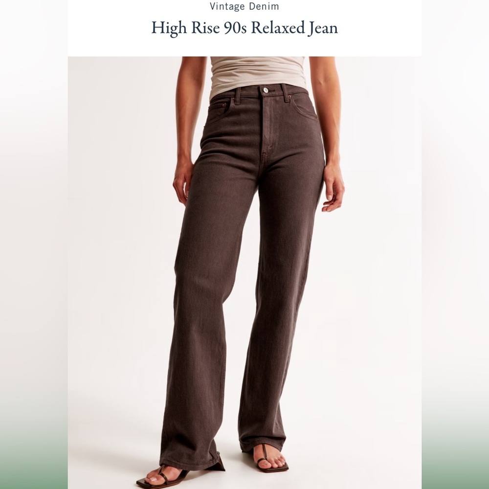 Abercrombie High Rise 90s Relaxed Jeans size 28 Brown